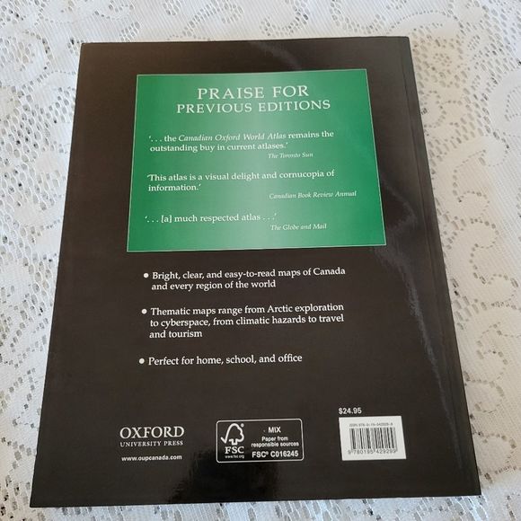 Canadian Oxford World Atlas 6th Edition Quentin H. Stanford General Edition - Picture 3 of 6